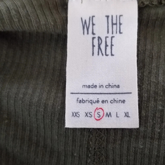 New Free People Tangerine Green Ruffled Top S - Picture 7 of 7